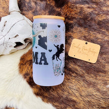 Load image into Gallery viewer, Mama Cowhide Western Skull Frosted Glass Tumbler