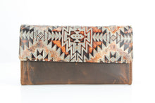 Load image into Gallery viewer, Women’s Rustic Brown Orange Aztec Clutch ABLW 18-2537