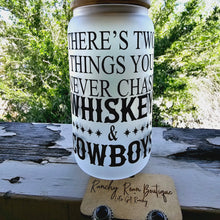 Load image into Gallery viewer, Whiskey & Cowboys Frosted Glass 16 oz Western Tumbler