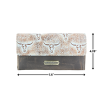 Load image into Gallery viewer, Women’s Brown Turquoise Bison Clutch ABLW 18-2548