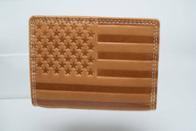Load image into Gallery viewer, American Bison Leather Trifold Wallet | Flag Emboss AB 2011: Brown