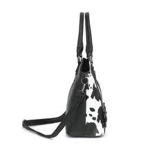 Load image into Gallery viewer, COW HANDBAG TOTE BAG CROSS BAG CLUTCH PURSE SET : Brown