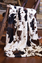 Load image into Gallery viewer, Cowhide Faux Fur Throw Blanket