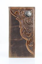 Load image into Gallery viewer, Oil Pull Up Tooled Side Buffalo Nickel Rodeo Wallet ABW027: Black
