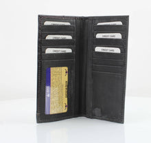 Load image into Gallery viewer, Oil Pull Up Tooled Side Buffalo Nickel Rodeo Wallet ABW027: Black