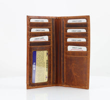 Load image into Gallery viewer, Oil Pull Up Tooled Side Buffalo Nickel Rodeo Wallet ABW027: Black