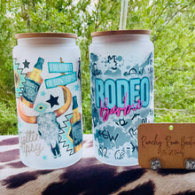 Load image into Gallery viewer, Rodeo ‘Babe’ Frosted Can Glass | Western Brand Print | Exclusive Design