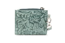 Load image into Gallery viewer, Small Foldover Floral Filigree Wristlet ABSLG 41-26103: Green
