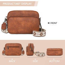 Load image into Gallery viewer, SOLID VEGAN LEATHER CROSSBODY BAG SHOULDER PURSE: Black
