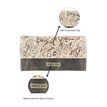 Load image into Gallery viewer, Women’s Brown Leather Leaf Clutch Wallet ABLW 18-2515
