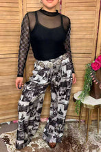 Load image into Gallery viewer, Western cowboy patchwork women's boutique pant GJQ17275: M (US 8-10)
