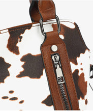 Load image into Gallery viewer, COW HANDBAG TOTE BAG CROSS BAG CLUTCH PURSE SET : Brown
