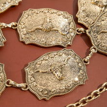Load image into Gallery viewer, Western Longhorn Engraved Chain Belt
