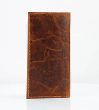 Load image into Gallery viewer, Oil Pull Up Tooled Side Buffalo Nickel Rodeo Wallet ABW027: Black
