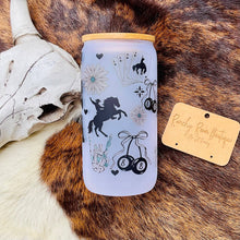 Load image into Gallery viewer, Mama Cowhide Western Skull Frosted Glass Tumbler
