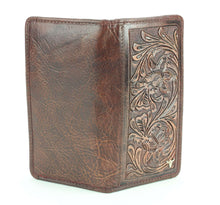 Load image into Gallery viewer, Tooled leather floral filigree Western rodeo wallet #AB W 10
