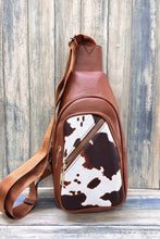 Load image into Gallery viewer, COW PRINT CROSSBODY SLING BAG PURSE : Black
