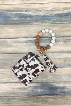 Load image into Gallery viewer, PRINTED SILICONE BEADED BRACELET CARD HOLDER KEYCHAIN
