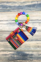 Load image into Gallery viewer, PRINTED SILICONE BEADED BRACELET CARD HOLDER KEYCHAIN
