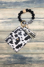 Load image into Gallery viewer, PRINTED SILICONE BEADED BRACELET CARD HOLDER KEYCHAIN
