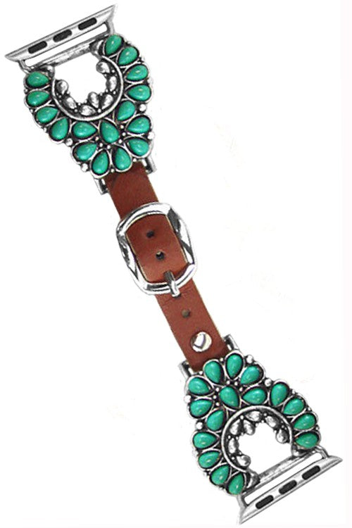 Tan Western Squash Blossom Apple Watch Band