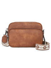 Load image into Gallery viewer, SOLID VEGAN LEATHER CROSSBODY BAG SHOULDER PURSE: Black
