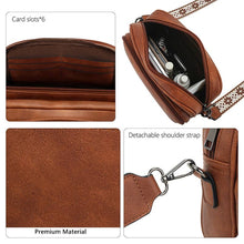 Load image into Gallery viewer, SOLID VEGAN LEATHER CROSSBODY BAG SHOULDER PURSE: Brown
