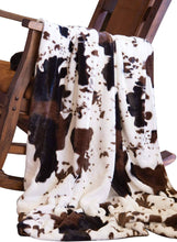 Load image into Gallery viewer, Cowhide Faux Fur Throw Blanket
