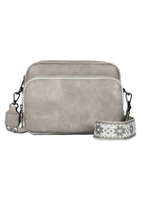 Load image into Gallery viewer, SOLID VEGAN LEATHER CROSSBODY BAG SHOULDER PURSE: Gray
