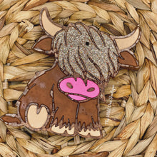 Load image into Gallery viewer, Gold Highland Cow Car Freshie
