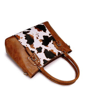 Load image into Gallery viewer, COW PU HANDBAG WIHT CLUTH
