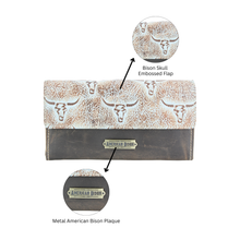 Load image into Gallery viewer, Women’s Brown Turquoise Bison Clutch ABLW 18-2548
