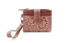Load image into Gallery viewer, Small Foldover Floral Filigree Wristlet ABSLG 41-26103: Green
