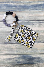 Load image into Gallery viewer, SILICONE BEADED BRACELET CARD HOLDER KEYCHAIN
