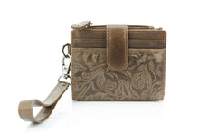 Load image into Gallery viewer, Small Foldover Floral Filigree Wristlet ABSLG 41-26103: Green
