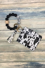 Load image into Gallery viewer, PRINTED SILICONE BEADED BRACELET CARD HOLDER KEYCHAIN
