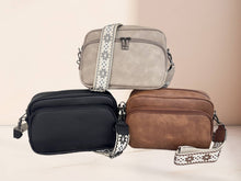 Load image into Gallery viewer, SOLID VEGAN LEATHER CROSSBODY BAG SHOULDER PURSE: Brown
