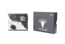Load image into Gallery viewer, Western Bifold Wallet with Filigree Tooling &amp; Concho: Long Horn
