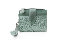 Load image into Gallery viewer, Small Foldover Floral Filigree Wristlet ABSLG 41-26103: Green

