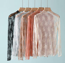 Load image into Gallery viewer, Lace Mesh Top: Coffee / Missy / XL
