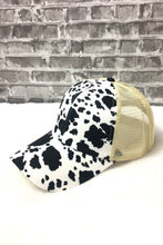 Load image into Gallery viewer, COW PRINT WESTERN  BASEBALL HAT MESH CAP : Brown
