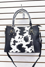 Load image into Gallery viewer, COW PU HANDBAG WIHT CLUTH
