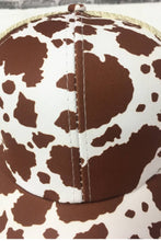 Load image into Gallery viewer, COW PRINT WESTERN  BASEBALL HAT MESH CAP : Black

