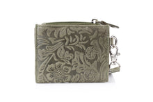 Load image into Gallery viewer, Small Foldover Floral Filigree Wristlet ABSLG 41-26103: Green
