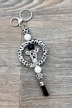 Load image into Gallery viewer, WESTERN COW LEOPARED SILICONE BEADED KEYCHAIN
