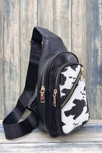 Load image into Gallery viewer, COW PRINT CROSSBODY SLING BAG PURSE : Black
