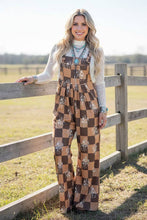 Load image into Gallery viewer, Western cowboy checkered women's boutique jumpsuit XCH17204: M (US 8-10)
