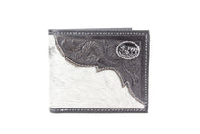Load image into Gallery viewer, Western Bifold Wallet with Filigree Tooling &amp; Concho: Long Horn
