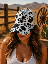 Load image into Gallery viewer, COW PRINT WESTERN  BASEBALL HAT MESH CAP : Black
