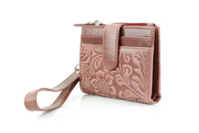 Load image into Gallery viewer, Small Foldover Floral Filigree Wristlet ABSLG 41-26103: Green

